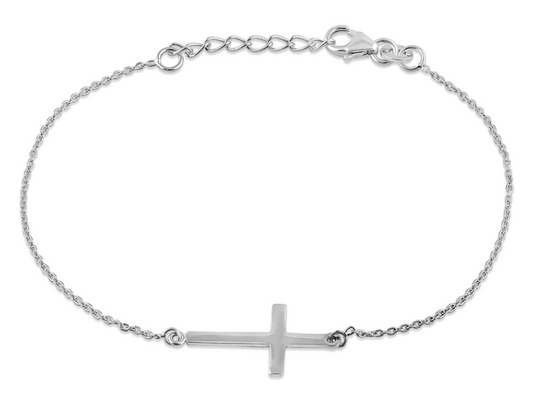 Sterling Silver Cross Bracelet