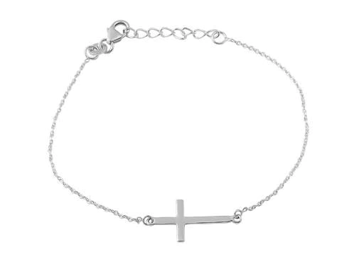 Sterling Silver Cross Bracelet