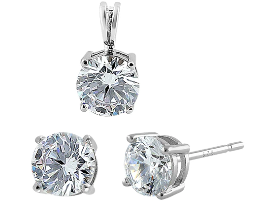 Sterling Silver Clear CZ Set