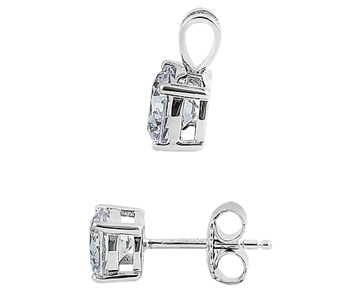 Sterling Silver Clear CZ Set