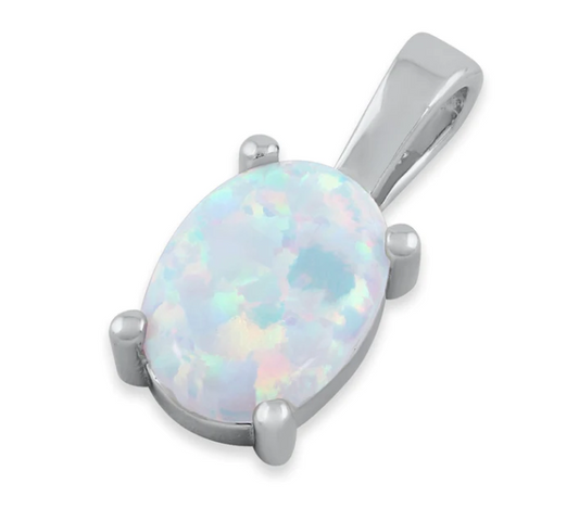 Silver Lab Opal Pendant