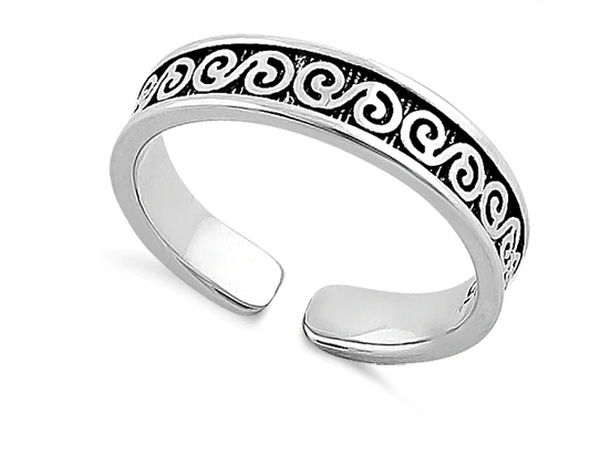 Sterling Silver Celtic S Adjustable Toe Ring