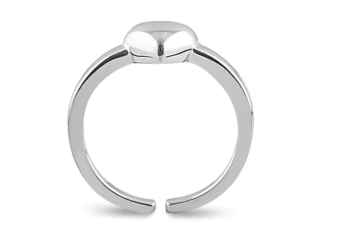 Sterling Silver Puffy Heart Toe Ring