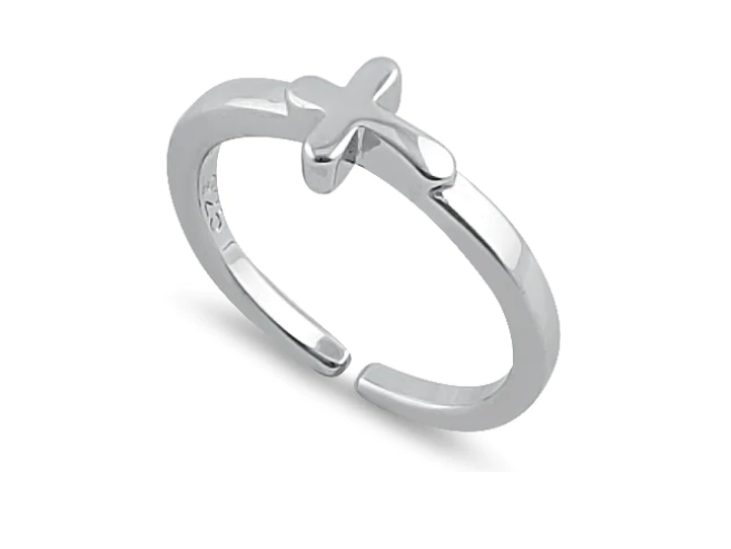 Sterling Silver Cross Toe Ring