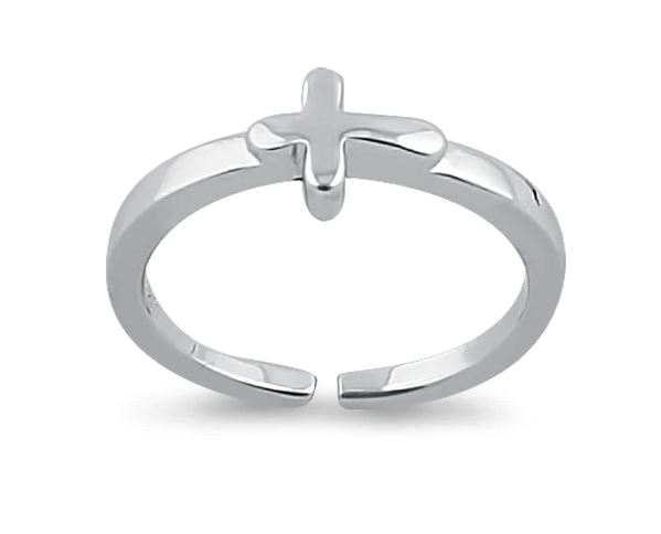 Sterling Silver Cross Toe Ring