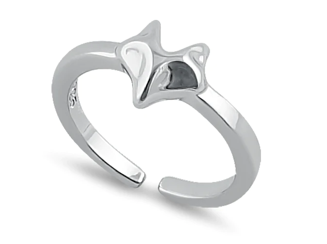 Sterling Silver Fox Toe Ring