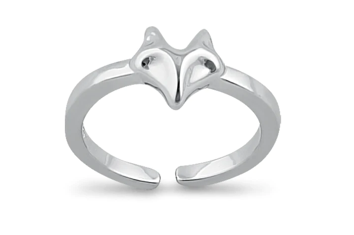 Sterling Silver Fox Toe Ring